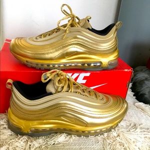 Nike Air Max 97 QS Metallic Gold Size 9.5 Women Size 8 Men Excellent Condition